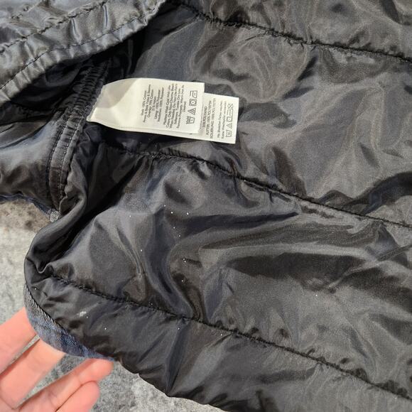 Eddie Bauer Mens L Large Cotton Plaid Flannel Snap Insulated Shacket Jacket - Picture 13 of 16